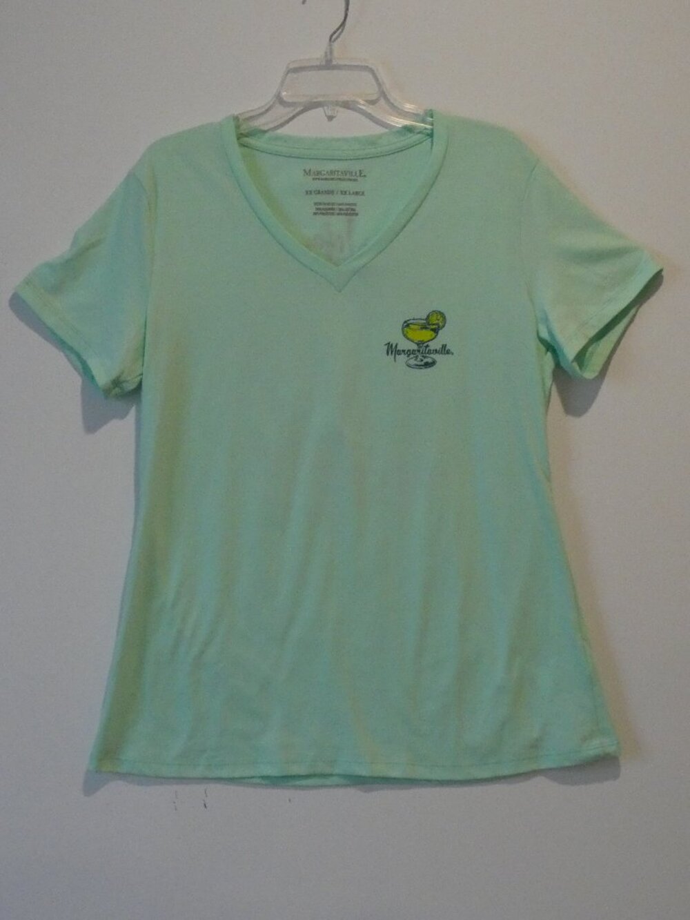 NWOT Margaritaville Cozumel Seafoam Green V-Neck Tee-Top Size XXL (Fits like L)